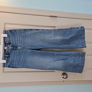 Gap high rise wide-leg crop blue jeans